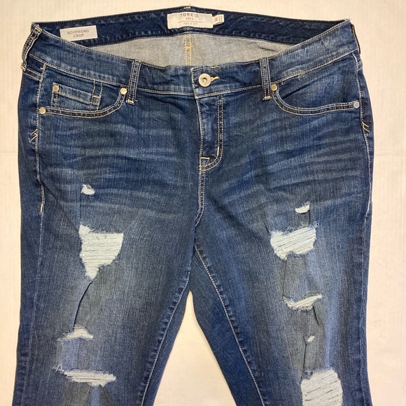 NWOT Torrid Denim Boyfriend Crop folded hem medium - Picture 7 of 12